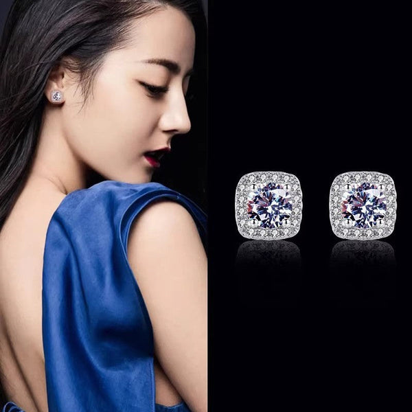 Add a Burst of Color and Brilliance: Discover the S925 Colorful Moissanite Square Halo Earrings