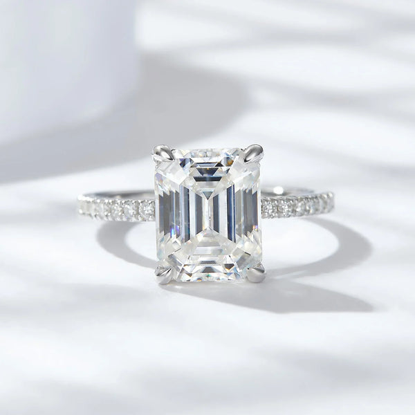 A Love Story in Moissanite: The Timeless Elegance of Our Emerald Cut Engagement Ring - FITINY Jewelry