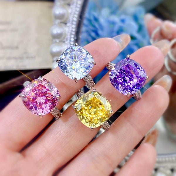 Square Fire: Styling a Bold Multicolor CZ Ring