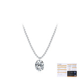 Oval Moissanite Solitaire Pendant Necklace in Sterling Silve - Detail View - FITINY Jewelry