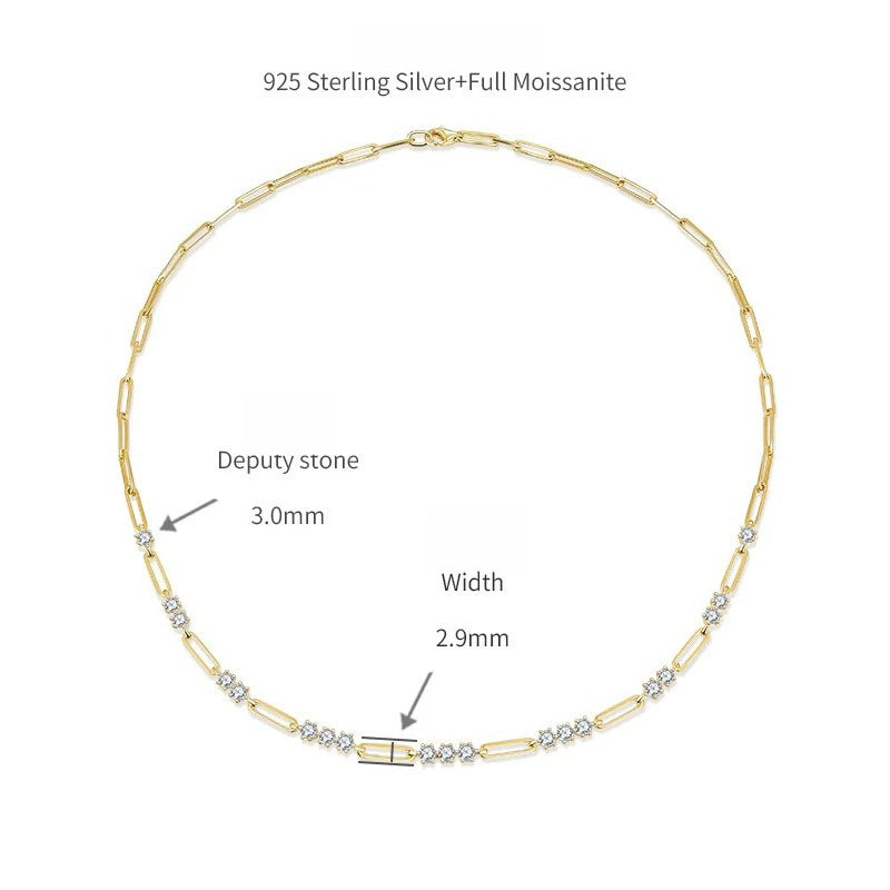 Stackable 3mm Round Moissanite Pendant Necklace in Sterling  - Detail View - FITINY Jewelry