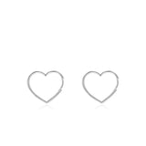 Sterling Silver Heart Huggie Hoop Earrings – Minimalist Ever - Front View - FITINY Jewelry