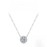 FITINY Geometric Moissanite Necklace in Sterling Silver – Square, Round, or Solitaire Pendant for Women