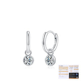 Round Moissanite Bubble Pendant Earrings in Sterling Silver  - Detail View - FITINY Jewelry