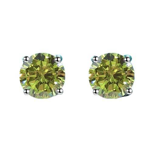 S925 Multicolor Moissanite 4-Prong Stud Earrings, 10 Color 0.5-3ct D-Grade VVS Certificate, Unisex Hypoallergenic Sterling Silver Gift - FITINY Jewelry