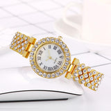 Luxury Women’s Rhinestone Quartz Watch with Diamond-Studded Dial & Bracelet, Shiny Quartz Movement Accurate Time Adjustable Strap Exquisite Electroplated Stainless Luxury Wrist Decoration Watch