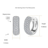 FITINY Double Row S925 Sterling Silver Stud Earrings with Premium Moissanite – Timeless Geometric Design