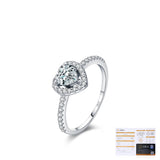 Heart-Shaped Moissanite Ring in Sterling Silver for Women - Detail View - FITINY Jewelry