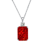 Multicolor Ice Flower Cut CZ Pendant Necklace, 10*14mm 5A Cubic Zirconia, 6 Color Options, Dainty Luxe Pendant