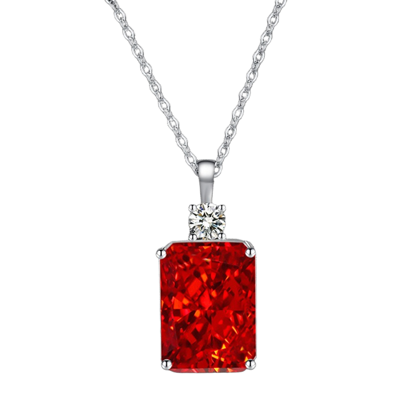 Multicolor Ice Flower Cut CZ Pendant Necklace, 10*14mm 5A Cubic Zirconia, 6 Color Options, Dainty Luxe Pendant