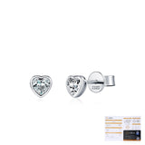 Heart-Shaped Moissanite Stud Earrings in Sterling Silver – Sweet, Chic, and Timeless