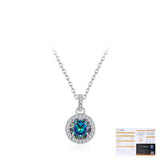 Geometric Rainbow Moissanite Pendant Necklace in Sterling Si - Detail View - FITINY Jewelry