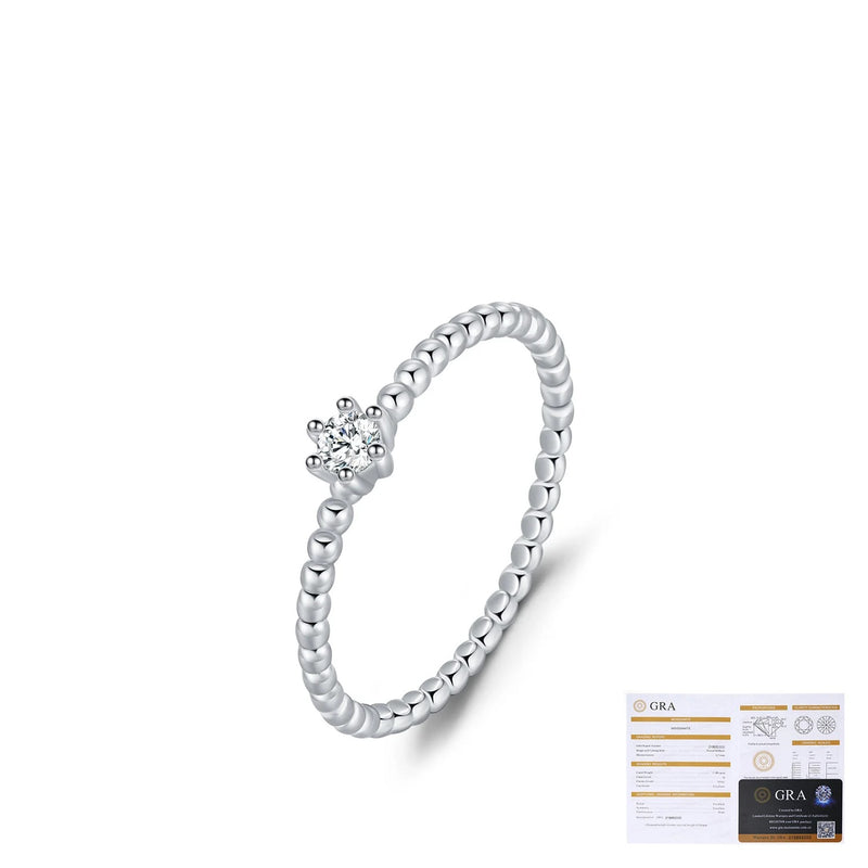 Geometric Moissanite Accent Ring in Sterling Silver - Detail View - FITINY Jewelry
