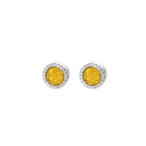 Multicolor Crystal Cluster Magnetic Round Halo Stud Earrings for Men Women, 6mm Round Crystal Inlaid Magnetic Earrings Non-Piercing Clip On Stud Earring - Fitiny