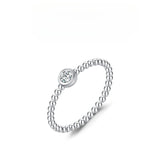 Four-Leaf Clover Moissanite Ring in Sterling Silver – Chic E - Front View - FITINY Jewelry