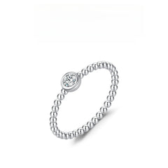 Four-Leaf Clover Moissanite Ring in Sterling Silver – Chic E - Front View - FITINY Jewelry