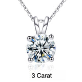 S925 Moissanite Classic Four-Prong Pendant, Minimalist Collarbone Chain Jewelry Pendant Necklace for Women