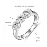 FITINY Minimalist Three-Stone Moissanite Ring in White Gold – Elegant Stackable Band for Women