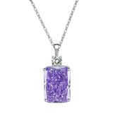 Multicolor Ice Flower Cut CZ Pendant Necklace, 10*14mm 5A Cubic Zirconia, 6 Color Options, Dainty Luxe Pendant