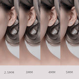 S999 Dazzling Minimalist CZ Stud Earrings, 2-8MM Cubic Zirconia Hypoallergenic Pure Sterling Silver Tiny Earrings for Sensitive Ears Daily - Fitiny