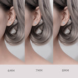 S999 Dazzling Minimalist CZ Stud Earrings, 2-8MM Cubic Zirconia Hypoallergenic Pure Sterling Silver Tiny Earrings for Sensitive Ears Daily - Fitiny
