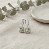 S925 Colorful Moissanite Halo Earrings with Pavé-Set Halo & Hoop, VVS1 Certified, 12 Vibrant Colors , Sterling — lifestyle scene photograph