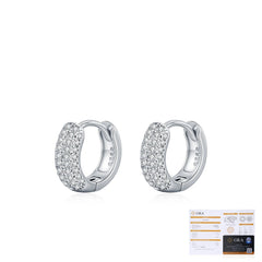 Geometric Moissanite Hoop Earrings in Sterling Silver – Mini - Detail View - FITINY Jewelry