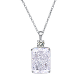 Multicolor Ice Flower Cut CZ Pendant Necklace, 10*14mm 5A Cubic Zirconia, 6 Color Options, Dainty Luxe Pendant