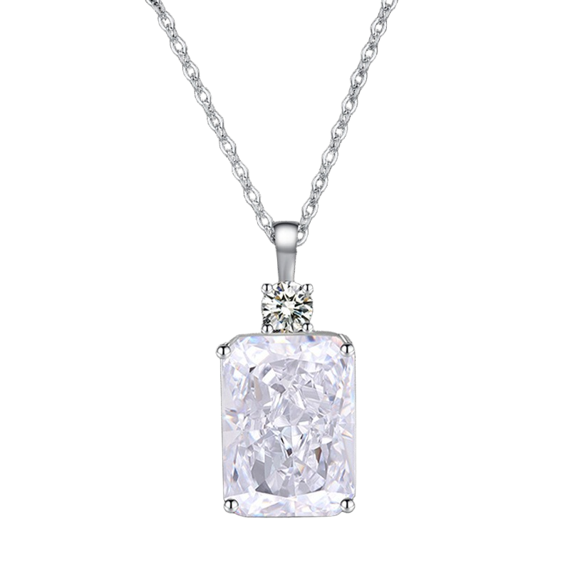 Multicolor Ice Flower Cut CZ Pendant Necklace, 10*14mm 5A Cubic Zirconia, 6 Color Options, Dainty Luxe Pendant