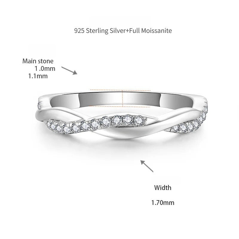 Juego de Anillos de Moissanite Corte Princesa – Anillo de Compromiso Solitario de 2ct + Anillo Apilable a Juego