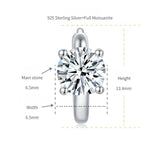 FITINY Classic Four-Prong Moissanite Stud Earrings — 1+1 Carat Total Weight, 925 Sterling Silver with 18K Gold Plating