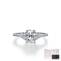 Geometric Moissanite Ring in Sterling Silver – Chanel-Inspir - On Model View - FITINY