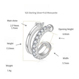 FITINY Geometric Moissanite Ear Cuffs – Hypoallergenic Sterling Silver Ear Bone Clips for Non-Pierced Ears