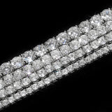 VVS1 Moissanite S925 & 14K Tennis Chain Iced Out Necklace and Bracelet, 6–26 Inch, 2–6.5mm Round Cut D-Grade Certified Moissanite, Sterling Silver White Gold Plated, Hypoallergenic Hip Hop Jewelry