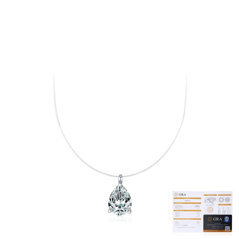 Waterdrop Moissanite Choker Necklace in Sterling Silver – Mi - Detail View - FITINY Jewelry