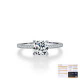 Geometric Moissanite Solitaire Ring in Sterling Silver – Hon - Detail View - FITINY Jewelry