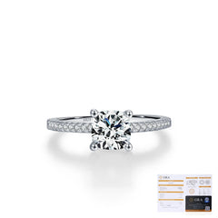 Geometric Moissanite Solitaire Ring in Sterling Silver – Hon - Detail View - FITINY Jewelry