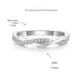 FITINY 2-Carat Full Moissanite Solitaire Ring with Four-Prong Vine Band – Modern Minimalist Engagement Ring