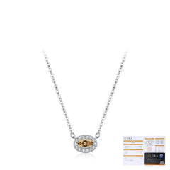 Champagne Moissanite Pendant Necklace in Sterling Silver – M - Detail View - FITINY Jewelry