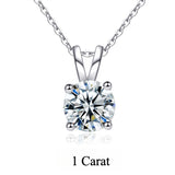 S925 Moissanite Classic Four-Prong Pendant, Minimalist Collarbone Chain Jewelry Pendant Necklace for Women