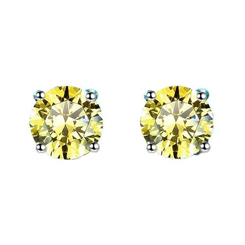 S925 Multicolor Moissanite 4-Prong Stud Earrings, 10 Color 0.5-3ct D-Grade VVS Certificate, Unisex Hypoallergenic Sterling Silver Gift - Fitiny
