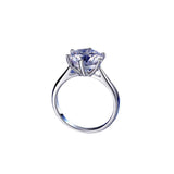 S925 Classic 6-Prong High Carbon CZ Engagement Ring, 0.5–3ct Round Cut Cubic Zirconia, Sterling Silver Daily Gift for Her Him