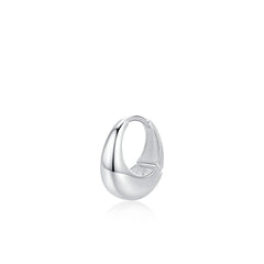 Minimalist Sterling Silver Hoop Earrings with Liquid Metal F - Detail View - FITINY Jewelry