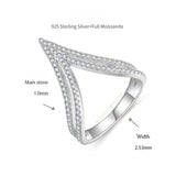 Double-V Openwork Moissanite Stack Ring in Sterling Silver with 18K Gold Plating