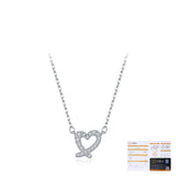 Irregular Heart Pendant Necklace in Sterling Silver with Moi - Detail View - FITINY Jewelry