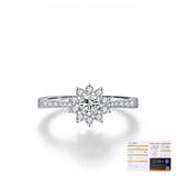 Geometric Halo Moissanite Ring in Sterling Silver – Statemen - Detail View - FITINY Jewelry