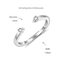 Vrstvitelný dvojitý moissanite prsten v 18K pozlaceném stříbře 925 – Minimalistická sada snubních prstenů pro ženy