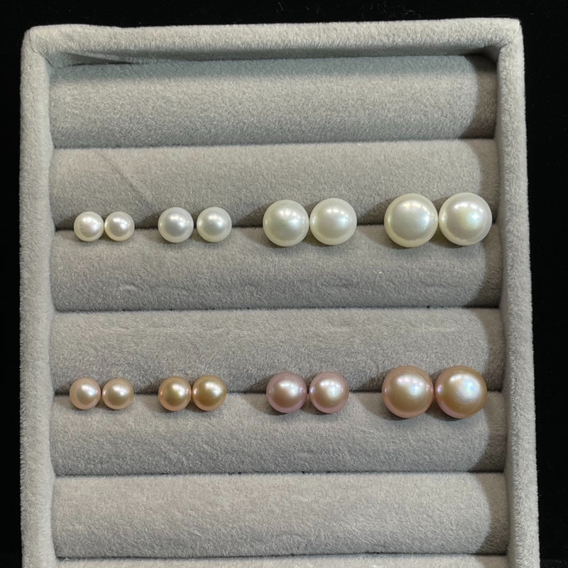 Natural Freshwater Pearl Stud Earrings, 5A No Blemish, S925 Sterling Silver, Hypoallergenic High Luster Jewelry Gift for Her - Fitiny