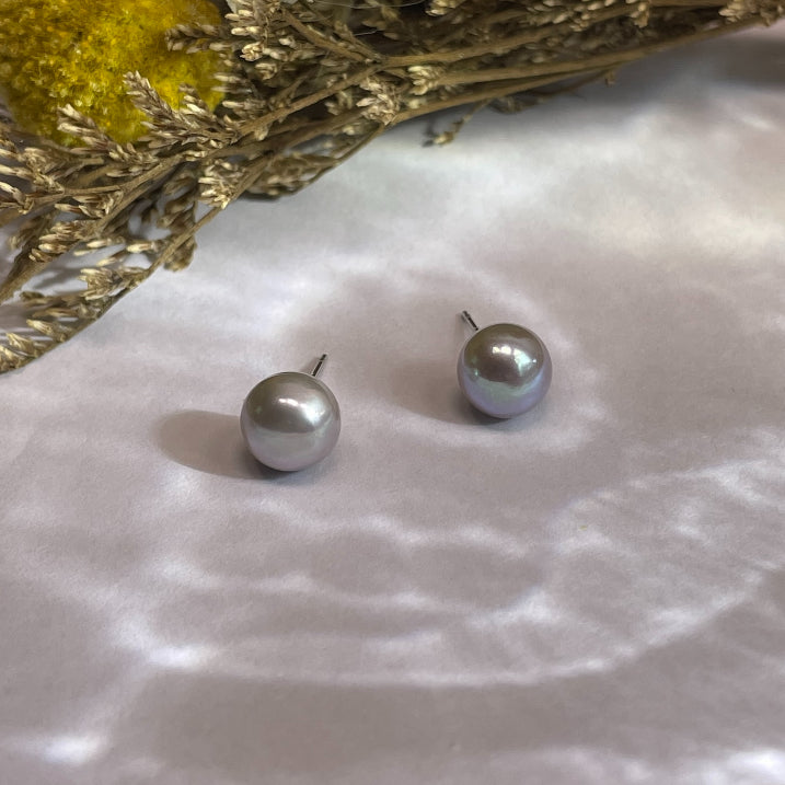 Natural Freshwater Pearl Stud Earrings, 5A No Blemish, S925 Sterling Silver, Hypoallergenic High Luster Jewelry Gift for Her - Fitiny
