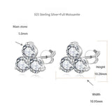 Minimalist Trio Moissanite Stud Earrings in 18K Gold-Plated  - Detail View - FITINY Jewelry